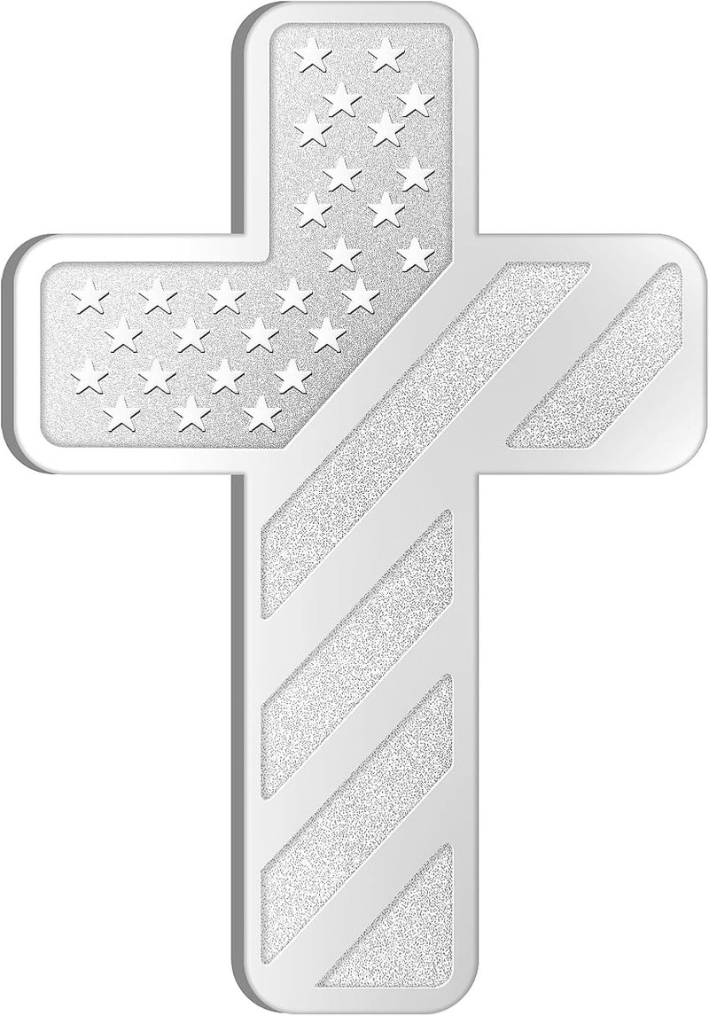 LWQLZY Cross Christian Car Emblem – Patriotic USA Flag Zinc Alloy 3D Badge with 3M Adhesive – Cross Decal for Car, Truck, Window, Door, Toolbox, or Home Decor (Chrome) - Image 1